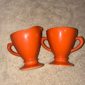 Hazel Atlas Ovide Platonite sugar and creamer set